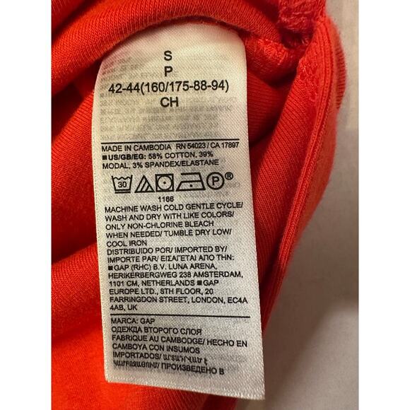 Gap Size Small Modern Strapless Split Hem Midi Dress Cotton Blend Red - Picture 11 of 11